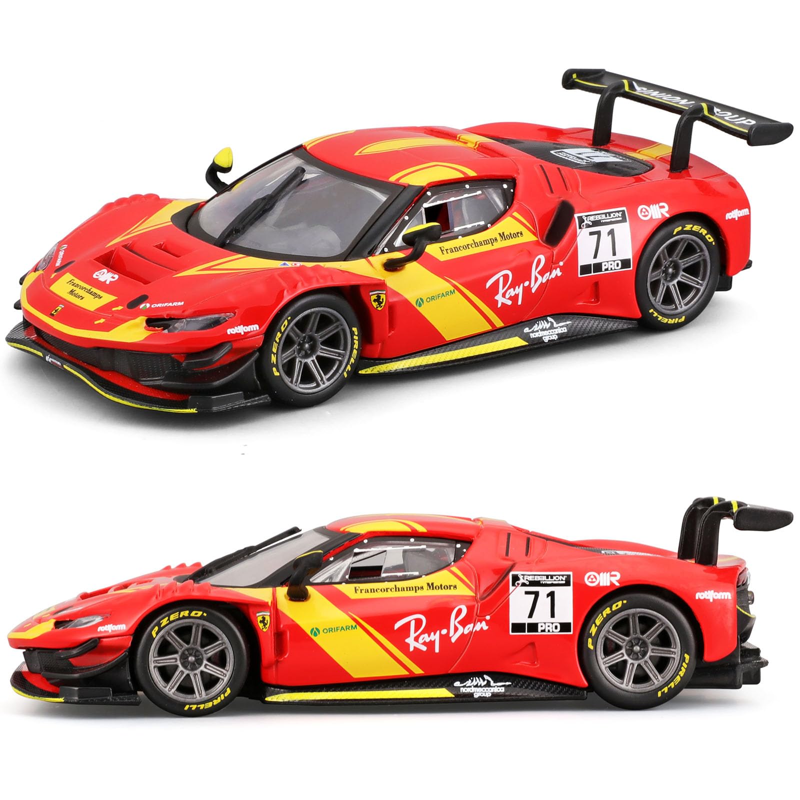 Amazon.com: Xiangtat 1:43 Model Car Ferrari 296 GT3-2022, Red #71